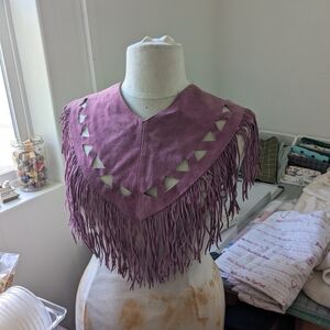 Vintage Lavendar Fringe Poncho